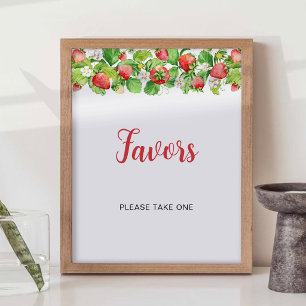 Aardbei Favors Tafelkaart Poster
