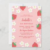 Aardbei Flowers Birthday Party Kaart (Voorkant)