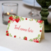 Aardbei Food Tent Place Card Berry Sweet