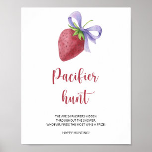 Aardbei - fopspenenjacht baby shower spel poster