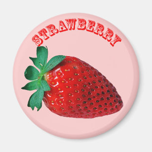 Aardbei - (Fridge Magnet Round) Magneet