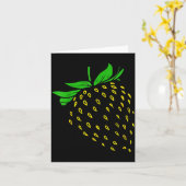 Aardbei Fruit Kostuum Eenvoudig Grappig Feest Kaart (Gele Bloem)