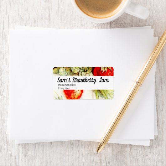 aardbei - gepersonaliseerd jam etiket (Insitu)