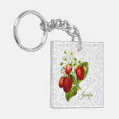 Aardbei gepersonaliseerd Sleutelhanger (Voorkant Links)