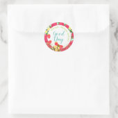 Aardbei Gepersonaliseerd. Wit. Ronde Sticker (Tas)