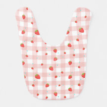 Aardbei Gingham Baby slabbetje