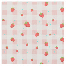 Aardbei Gingham Fabric