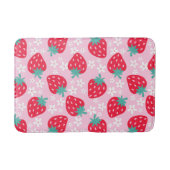 Aardbei Girly Coquette Roze & Rode Badmat (Voorkant)
