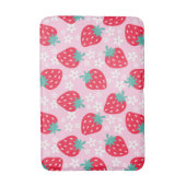 Aardbei Girly Coquette Roze & Rode Badmat (Voorkant Verticaal)