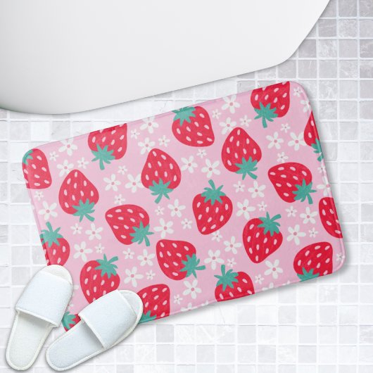 Aardbei Girly Coquette Roze & Rode Badmat