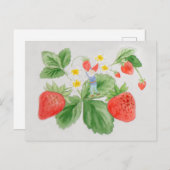 Aardbei Gnome Briefkaart (Voorkant / Achterkant)