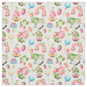 Aardbei Gnome Garden Little Girl's Birthday Stof