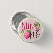 Aardbei Gnome Garden Little One 1e verjaardag Ronde Button 3,2 Cm (Voorkant /achterkant)