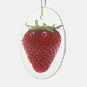 Aardbei groot rood keramisch ornament (Links)