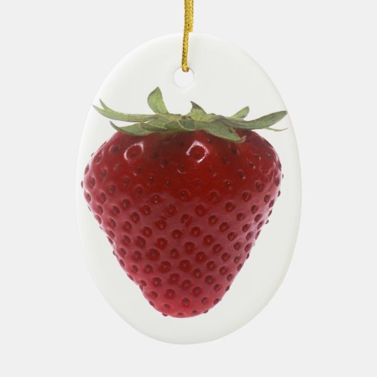 Aardbei groot rood keramisch ornament (Voorkant)