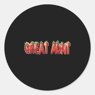 Aardbei Grote Tante Verjaardagsfeest Ronde Sticker