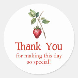 Aardbei gunst Dank u Ronde Sticker