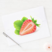 Aardbei half ovale sticker (Envelop)