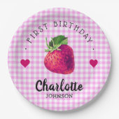 Aardbei Harthday Meisroze Gecontroleerd Papieren Bordje (Voorkant)
