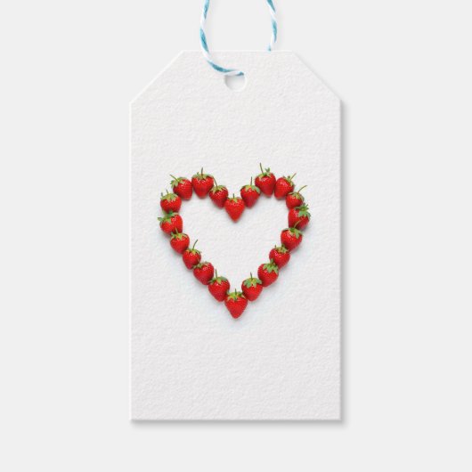 Aardbei Heart Cadeaulabel (Voorkant)