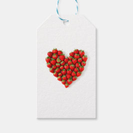 Aardbei Heart Cadeaulabel
