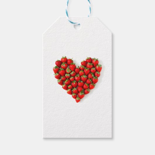 Aardbei Heart Cadeaulabel (Voorkant)