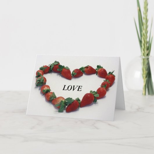 Aardbei Heart Feestdagen Kaart (Voorkant)