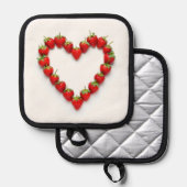 Aardbei Heart Pannenlap (Voorkant / Achterkant)