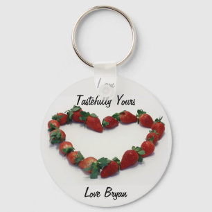 Aardbei Heart Sleutelhanger