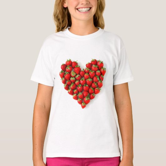 Aardbei Heart T-shirt (Voorkant)