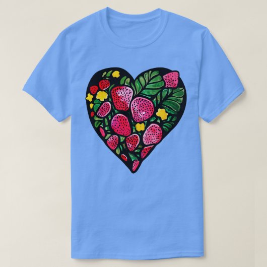 Aardbei Heart T-shirt (Design voorkant)