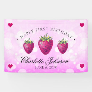 Aardbei Hearts Birthday Girl Pink Spandoek