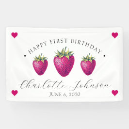 Aardbei Hearts Birthday Girl White Spandoek