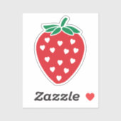 Aardbei Hearts Vinyl Cut Sticker (Vel)