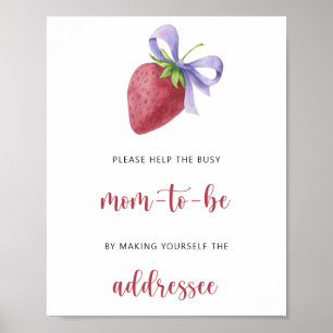 Aardbei - Help de bezige aanstaande moeder Poster