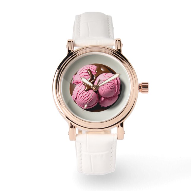Aardbei Ice Cream Horloge (Voorkant)