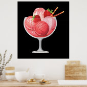 Aardbei Ice Cream Poster (Keuken)