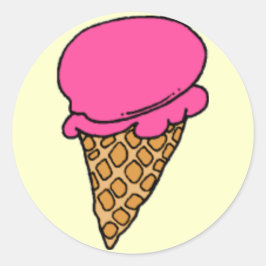 Aardbei Ice Cream! Ronde Sticker