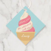 Aardbei Ice Cream Swirl Kinderen van afgelopen dag Bedankjes Labels (Voorkant)