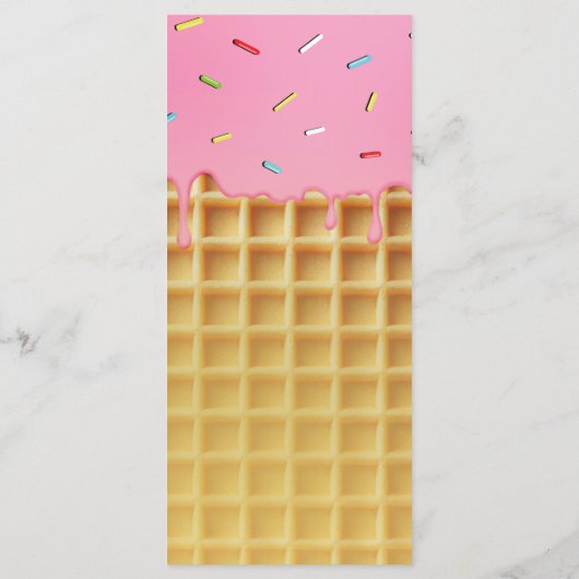 Aardbei Ice Cream Waffle Cone Verjaardagsmenu Menu (Achterkant)
