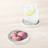 Aardbei Ice Cream Zandsteen Onderzetter (Zijkant)