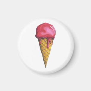 Aardbei Ice-crèmecone Magneet