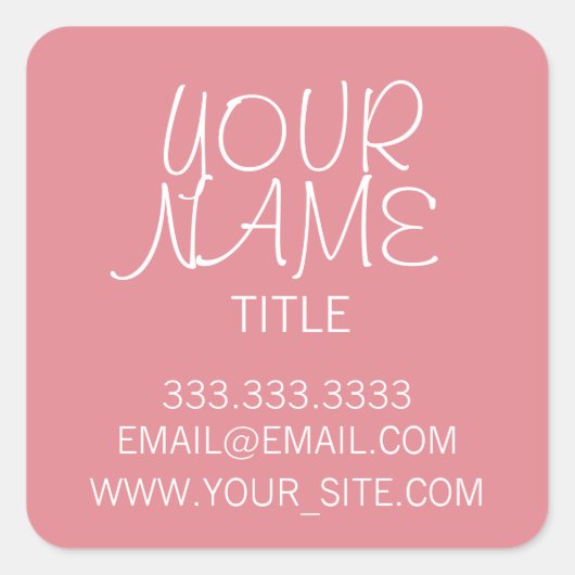 Aardbei Ice FreeHand Eenvoudig Vierkante Sticker (Voorkant)