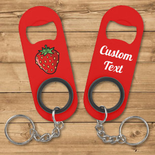 Aardbei Icoon Sleutelhanger Flesopener Mini Flessenopener