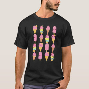 Aardbei Ijs Patroon Bes Aardbeien KI T-shirt