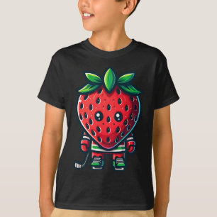 Aardbei IJshockey Schattige Bes Speler T-shirt