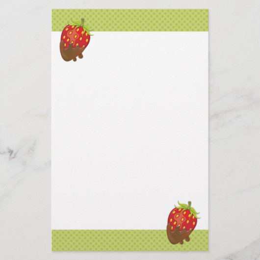 Aardbei in chocolade briefpapier (Voorkant)