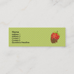 Aardbei in chocolade mini visitekaartje