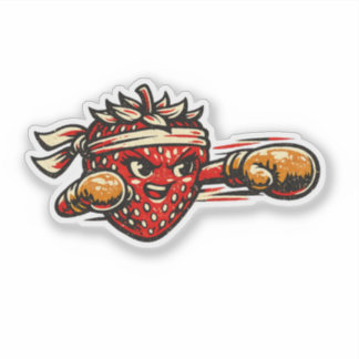 Aardbei Jab Koningin — Vintage Retro Street Fighte Sticker