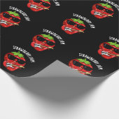 Aardbei Jam Funny Fruit Pun Dark BG Cadeaupapier (Hoek)